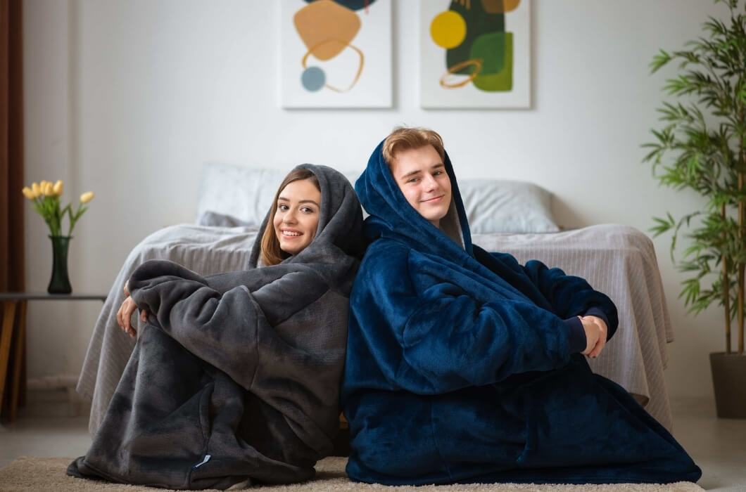 Wearable Blanket Hoodie, Sherpa Oversized Hooded Blanket